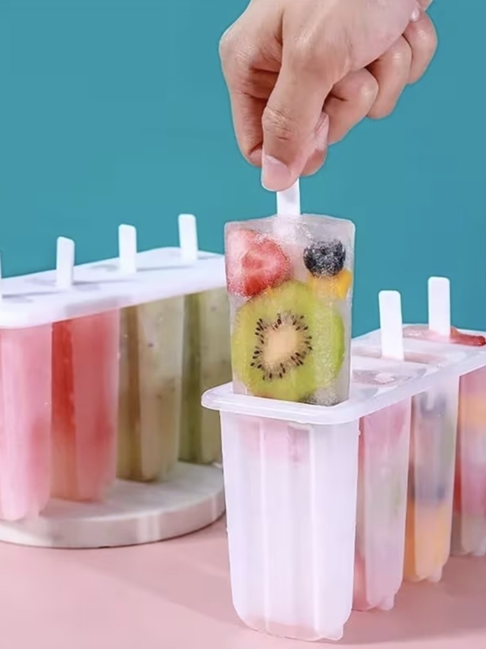 Fruit Ice Pop Mold Set in White - Home Kitchen
